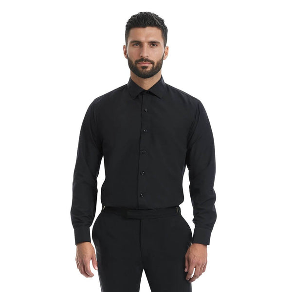 Camisa Manga Larga Puño Doble / Negro