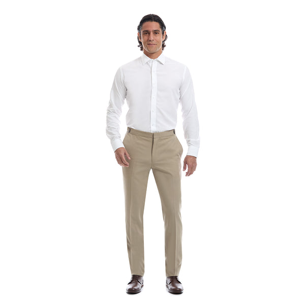 Pantalon formal para traje corte regular color Beige