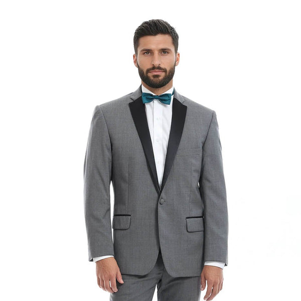 Saco de Smoking Solapa de Escuadra / Gris