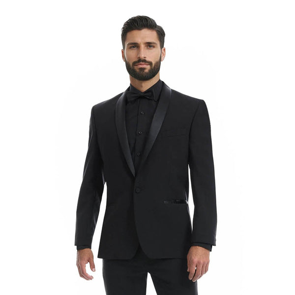 Saco de Smoking Solapa de Shawl / Negro