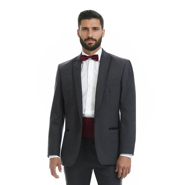 Saco de Smoking Pico con Filo Contraste / Oxford