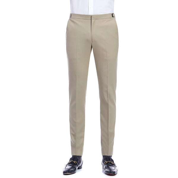 Pantalon formal para traje corte regular color Beige